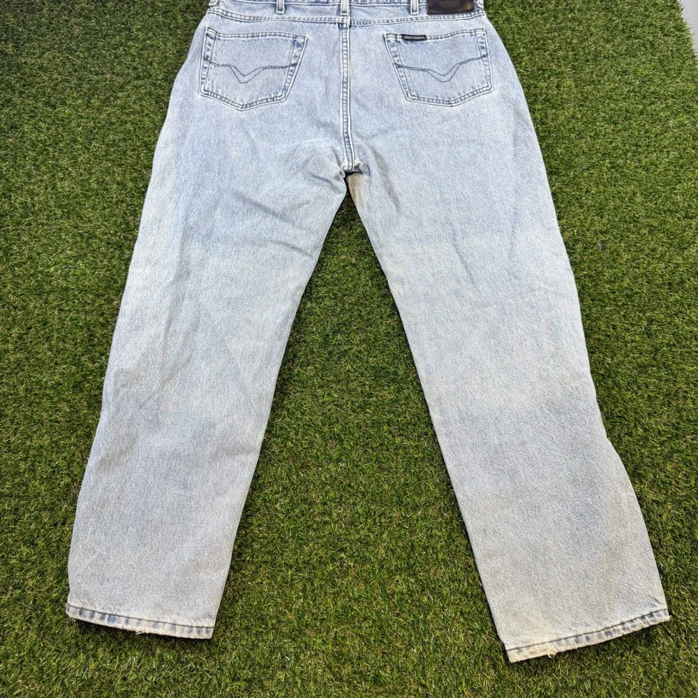 Harley-Davidson Mens Traditional Fit Light Wash Denim Jeans 38x30 Blue A6319